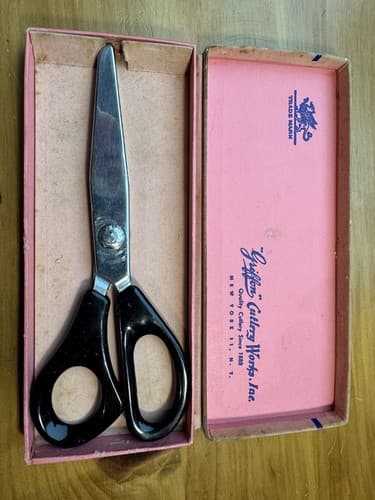 VTG 2 Pinking Shears Griffon Tru Pink And Sears 7.5” with Box Sewing Scissors - Thumbnail 2