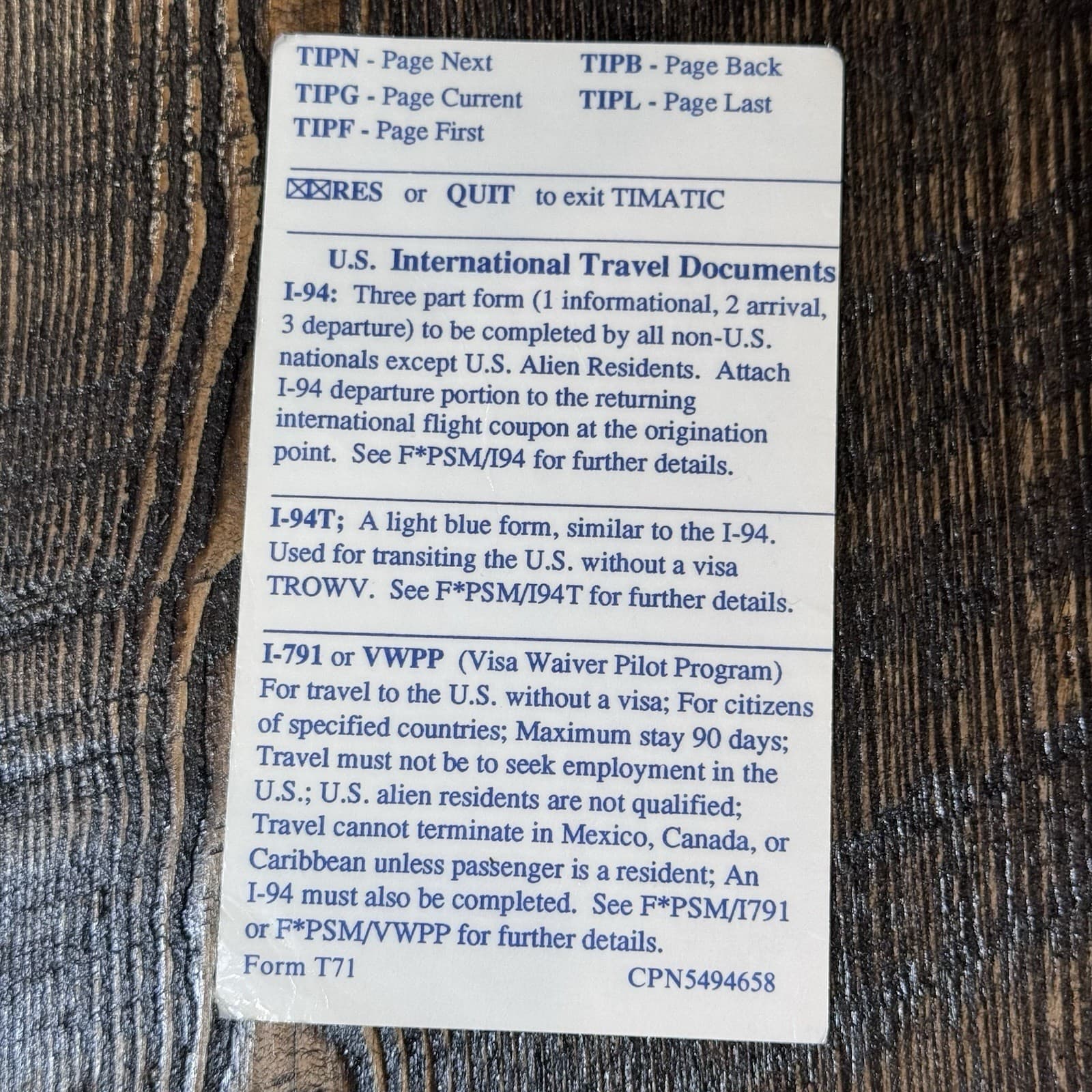 American Airlines Pocket Reference Guide And Timatic Card - Thumbnail 8