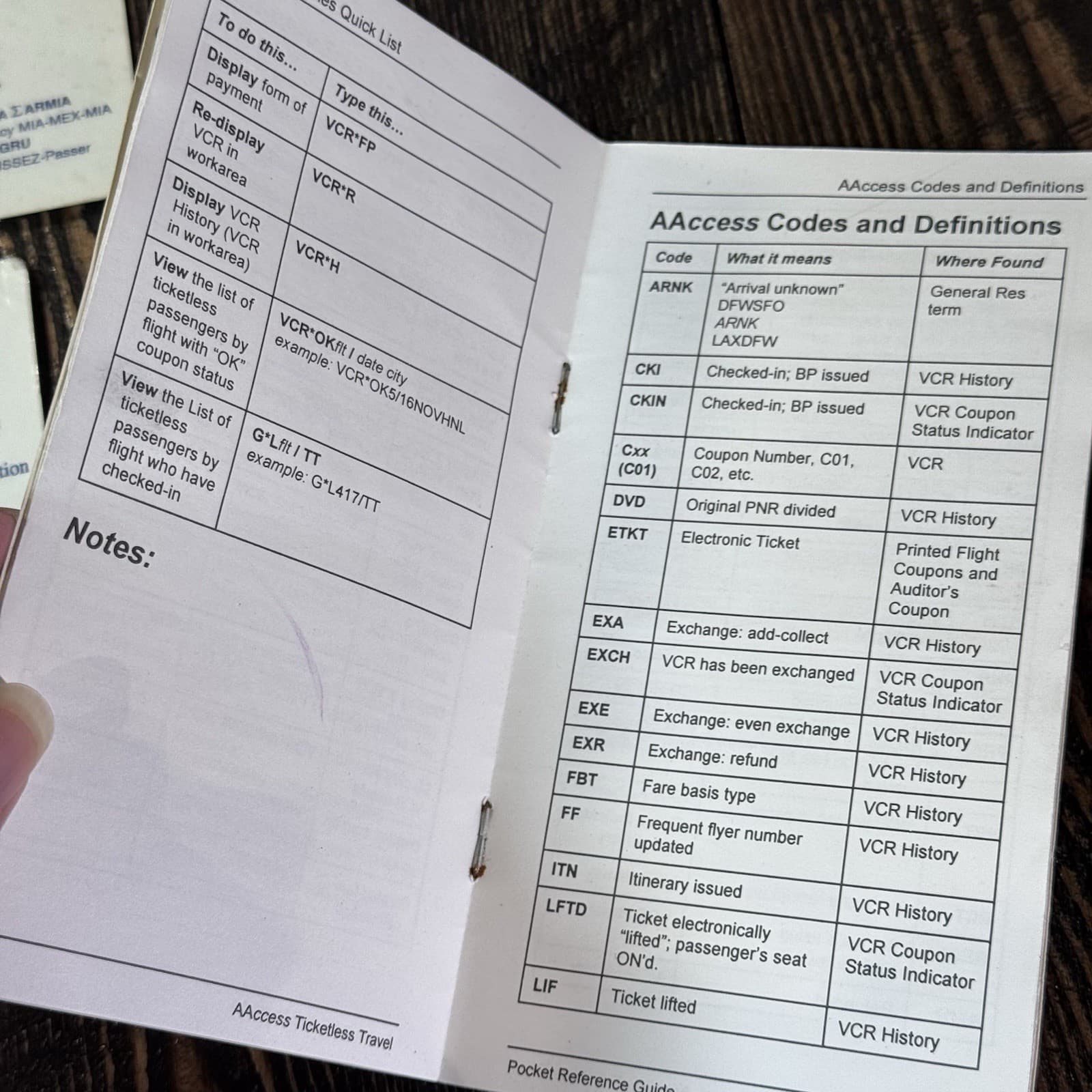 American Airlines Pocket Reference Guide And Timatic Card - Thumbnail 4