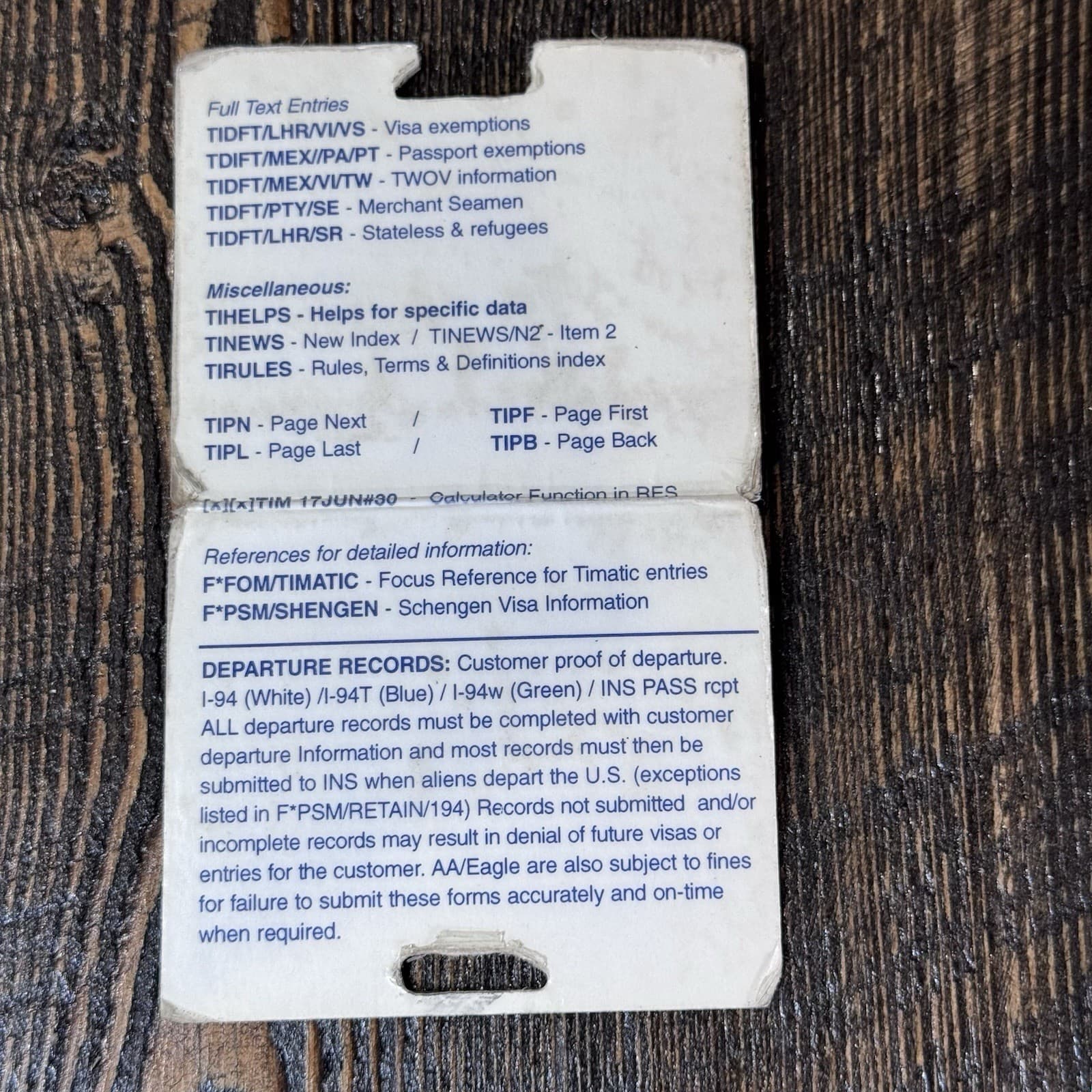 American Airlines Pocket Reference Guide And Timatic Card - Thumbnail 10