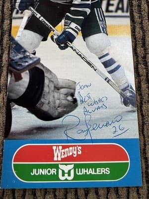 Ray Ferraro personalized Junior Whalers Autographed hockey card 1986 - Thumbnail 4