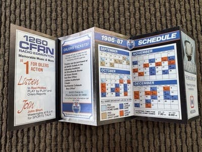 Edmonton Oilers, Calgary Flames, 1986-87 NHL Hockey Schedules, Wayne Gretzky - Thumbnail 3