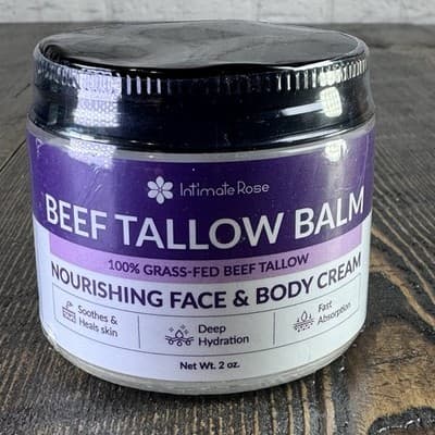 Intimate Rose Beef Tallow Balm – 100% Grass-Fed Tallow & Honey Balm for Skin
