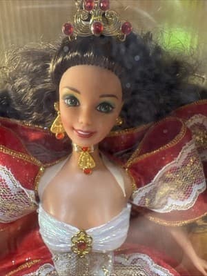 1997 Misprint Green Eye Doll, Blue Eyes Box Happy Holiday Barbie Special Edition - Thumbnail 3