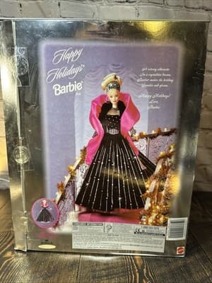 1998 Limited Edition Happy Holidays Barbie Blonde Hair Blue Eyes - New In Box - Thumbnail 2