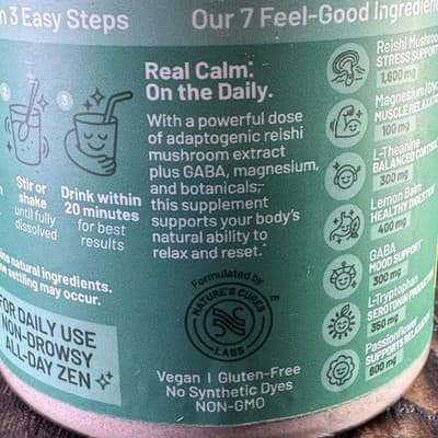 Third Nature Daily Calm Drink Mix - Peach Mango - 30 servings - Reishi Mushroom - Thumbnail 6