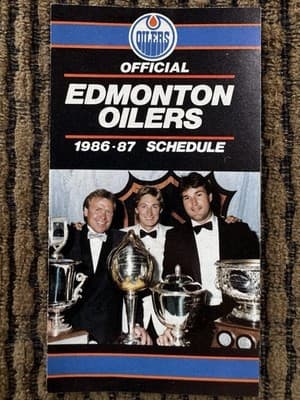 Edmonton Oilers, Calgary Flames, 1986-87 NHL Hockey Schedules, Wayne Gretzky - Thumbnail 2