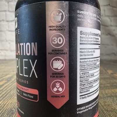 B Life Circulation Heart & Vein Complex Supplement L-Arginine Horse Chestnut - Thumbnail 2