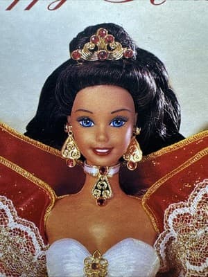 1997 Misprint Green Eye Doll, Blue Eyes Box Happy Holiday Barbie Special Edition - Thumbnail 6
