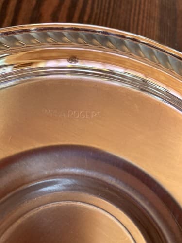Vintage Wm.A Rogers Silver Plated Dip Bowl with attached saucer Dish - Thumbnail 2