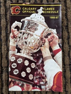 Edmonton Oilers, Calgary Flames, 1986-87 NHL Hockey Schedules, Wayne Gretzky - Thumbnail 6