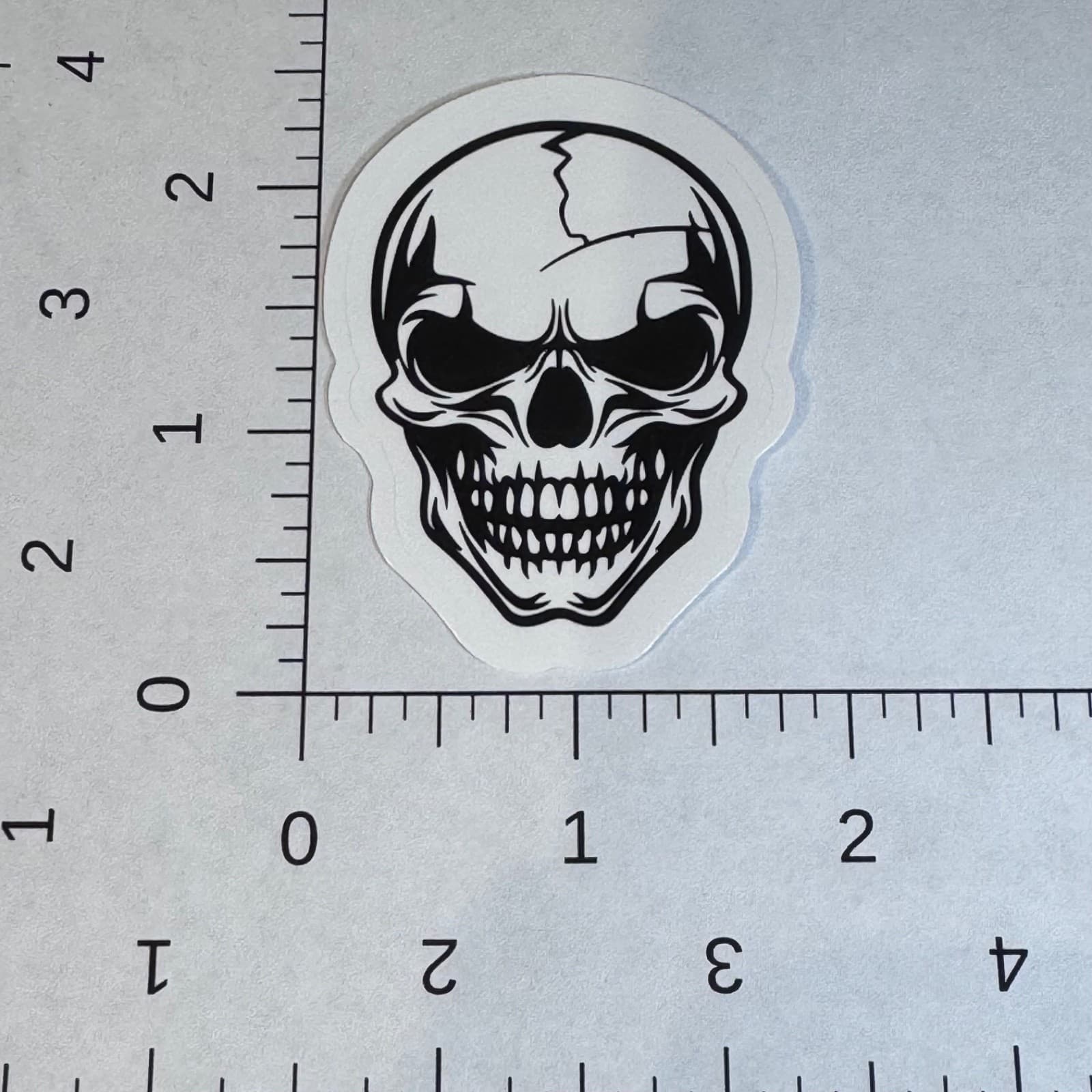 Skull sticker 2” water bottle hard hat locker lunch cooler tool box - Thumbnail 2