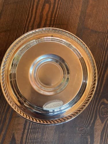 Vintage Wm.A Rogers Silver Plated Dip Bowl with attached saucer Dish - Thumbnail 4