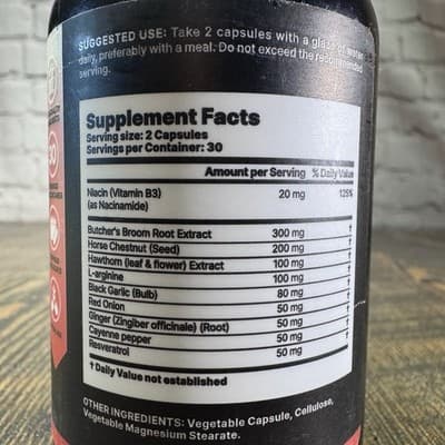 B Life Circulation Heart & Vein Complex Supplement L-Arginine Horse Chestnut - Thumbnail 3