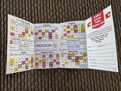 Edmonton Oilers, Calgary Flames, 1986-87 NHL Hockey Schedules, Wayne Gretzky - Thumbnail 7