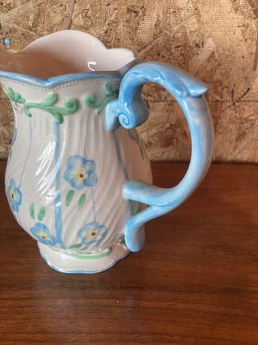 Blue Floral Pitcher Rite Aid Vintage Rare Flowers - Thumbnail 3
