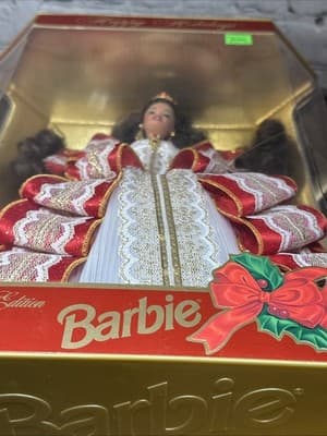 1997 Misprint Green Eye Doll, Blue Eyes Box Happy Holiday Barbie Special Edition - Thumbnail 12