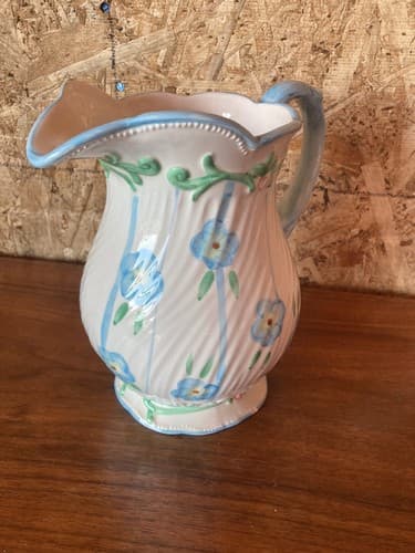 Blue Floral Pitcher Rite Aid Vintage Rare Flowers - Thumbnail 6