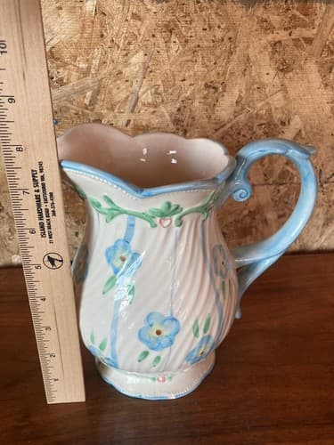 Blue Floral Pitcher Rite Aid Vintage Rare Flowers - Thumbnail 9