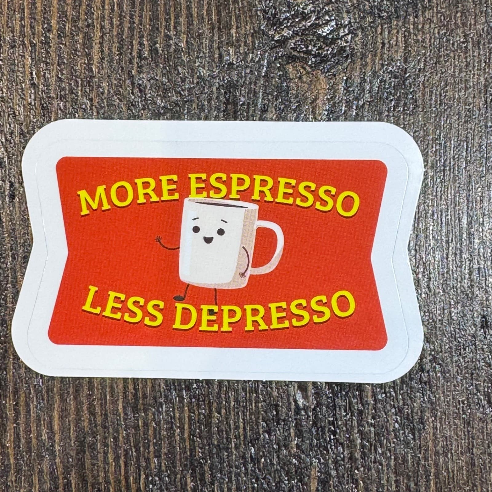 More espresso less depresso sticker 2” - coffee cup water bottle locker Laptop