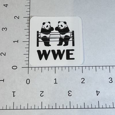 WWE Pandas Wrestling Boxing Sport Sticker water bottles, lockers, lunch cooler - Thumbnail 2