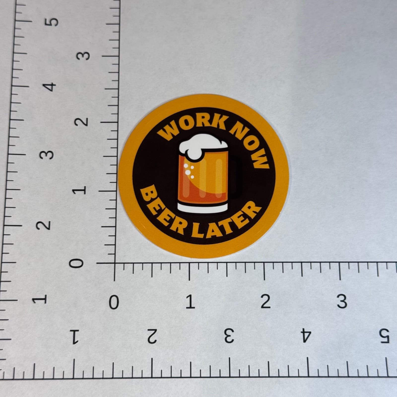 Craft beer sticker 2” work now beer later - hard hat water bottle lunch cooler - Thumbnail 2