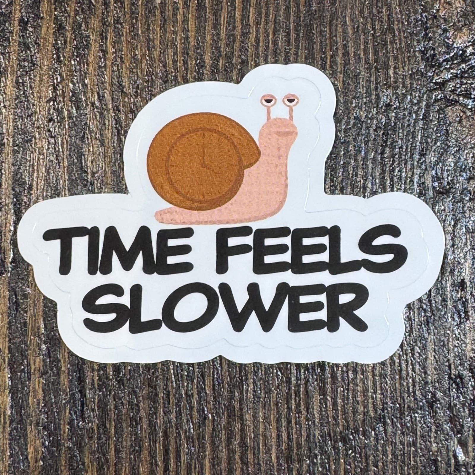 Snail with clock sticker 2” time feels slower - water bottle locker lunch cooler