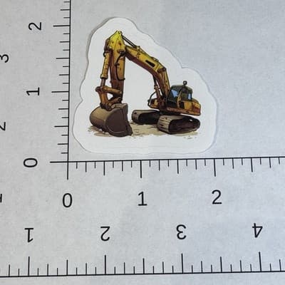 Excavator Tractor Sticker - water bottles, lockers, lunch coolers, hard hats - Thumbnail 2