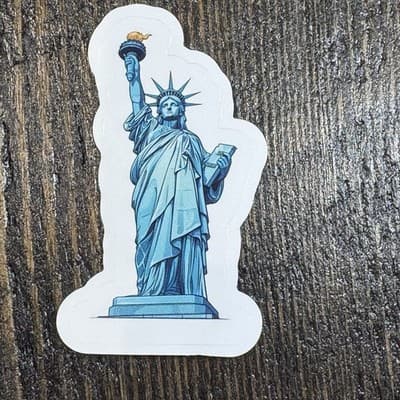 lady Statue of Liberty NYC Stickers water bottles, lockers, lunch cooler