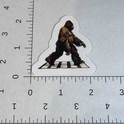 Big Foot Sasquatch On Crosswalk Sticker water bottles, lockers, lunch cooler - Thumbnail 2
