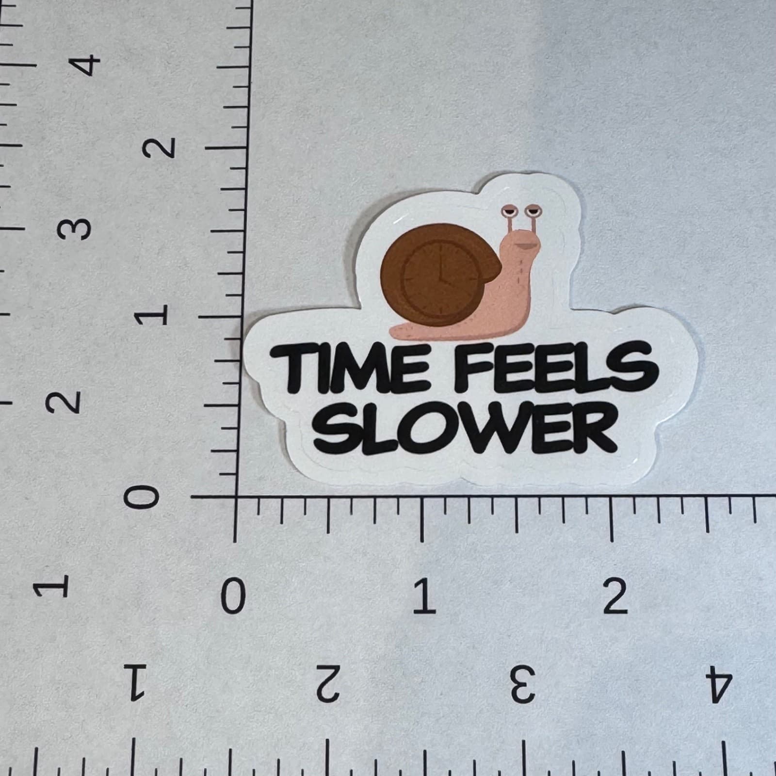 Snail with clock sticker 2” time feels slower - water bottle locker lunch cooler - Thumbnail 2