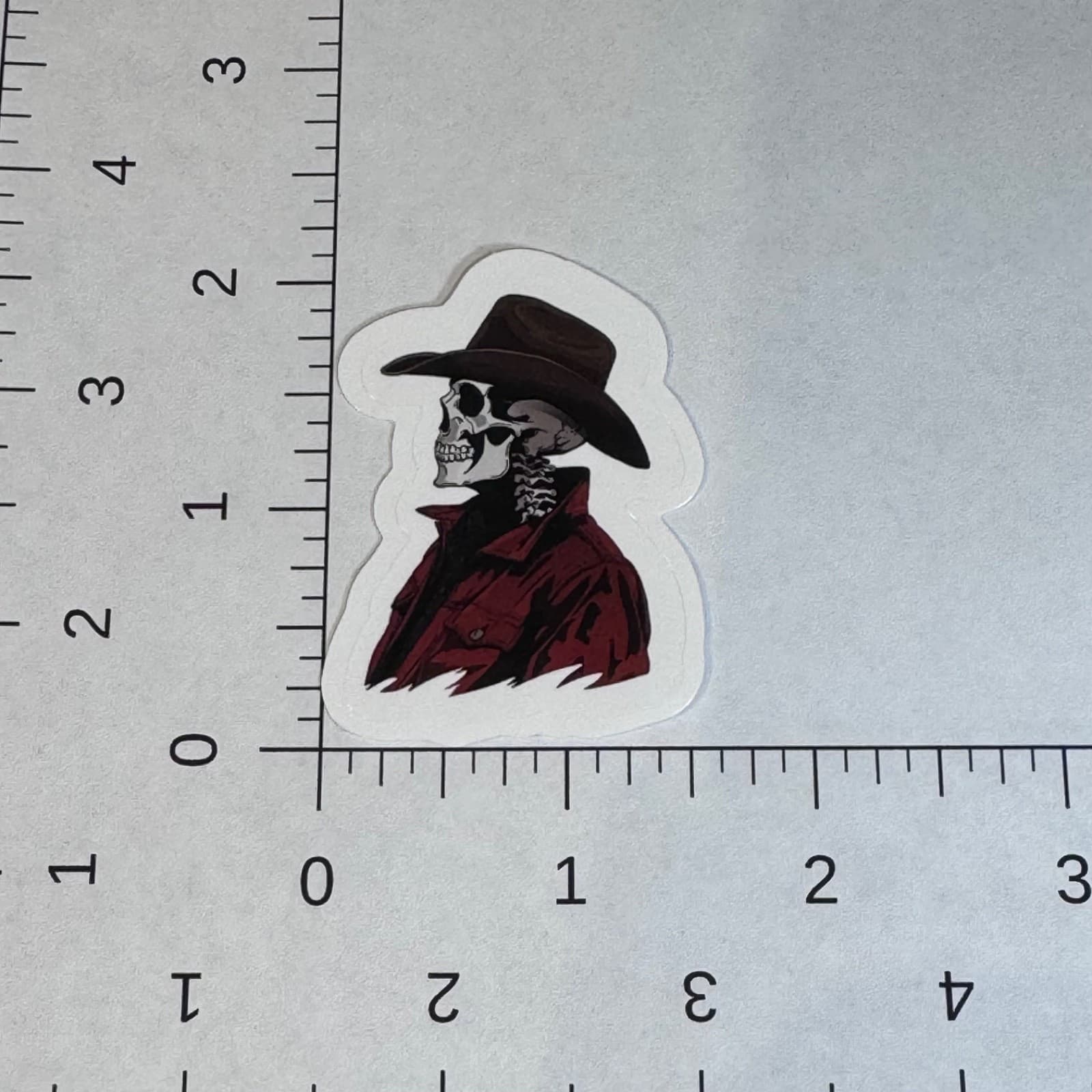 Cowboy skeleton sticker 2” water bottle lunch box locker coffee mug hard hat - Thumbnail 2