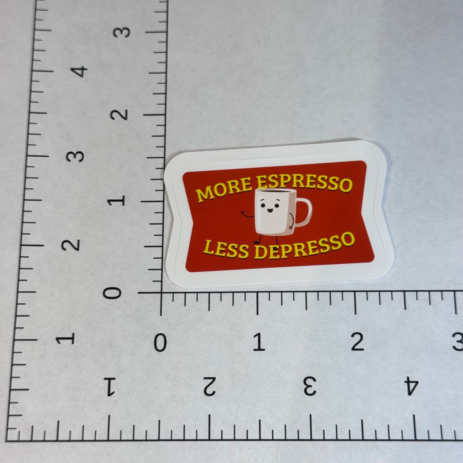 More espresso less depresso sticker 2” - coffee cup water bottle locker Laptop - Thumbnail 2