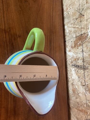 Striped Multicolor Ceramic Pitcher - Thumbnail 9