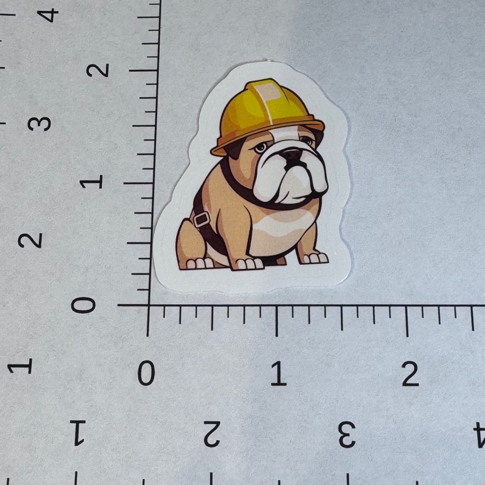 Bull dog with hard hat sticker 2” water bottle hard hat lunch cooler locker - Thumbnail 2