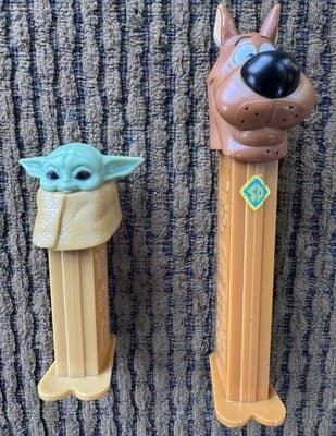 Lot Of 2 Pez Dispensers, Star Wars Mandalorian Grogu Baby Yoda - Scooby Doo