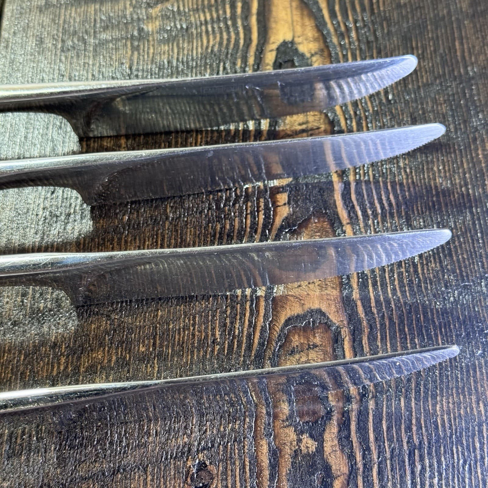 Set Of 4 Modern Stainless Knives - Standing Knife - Heavy Weight Dinner Knife - Thumbnail 12
