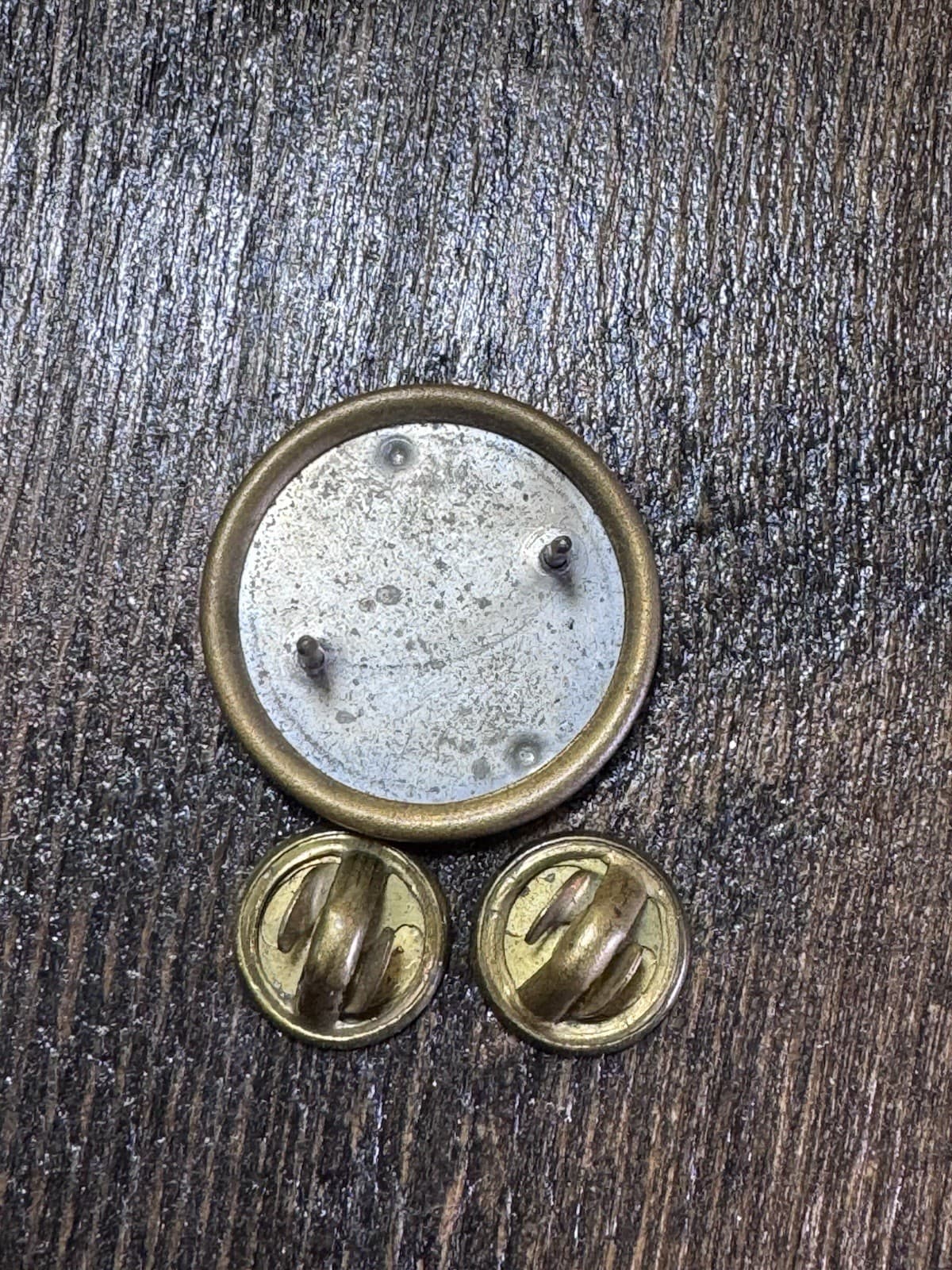 Vintage WW2 US Army Enlisted Air Force Corps Collar Brass Insignia Dbl Pin Back - Thumbnail 4