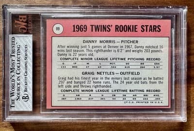 Graig Nettles 1969 Topps Twins Rookies Black Loop #99 Bvg 4.5 Vg-Ex+ - Thumbnail 2