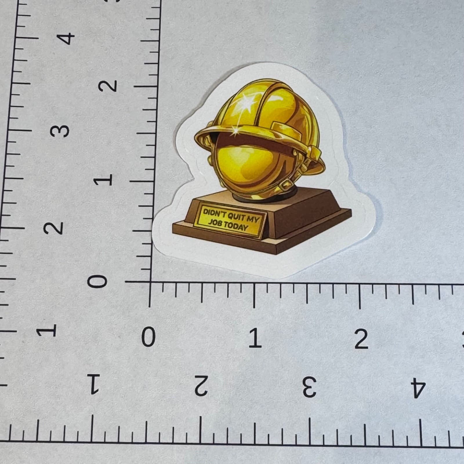 Construction trophy award with hard hat sticker for water bottle laptop - Thumbnail 2