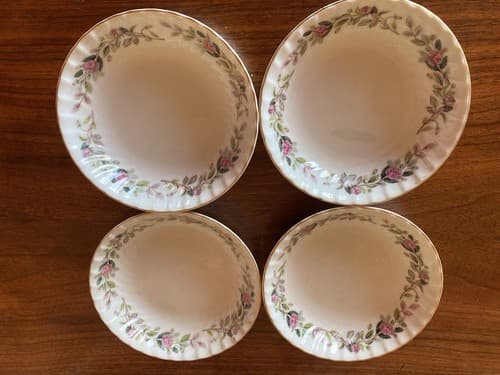 4 Vintage Creative Fine China Regency Pink Rose Fruit Bowls 5.5" Japan 2345 - Thumbnail 2