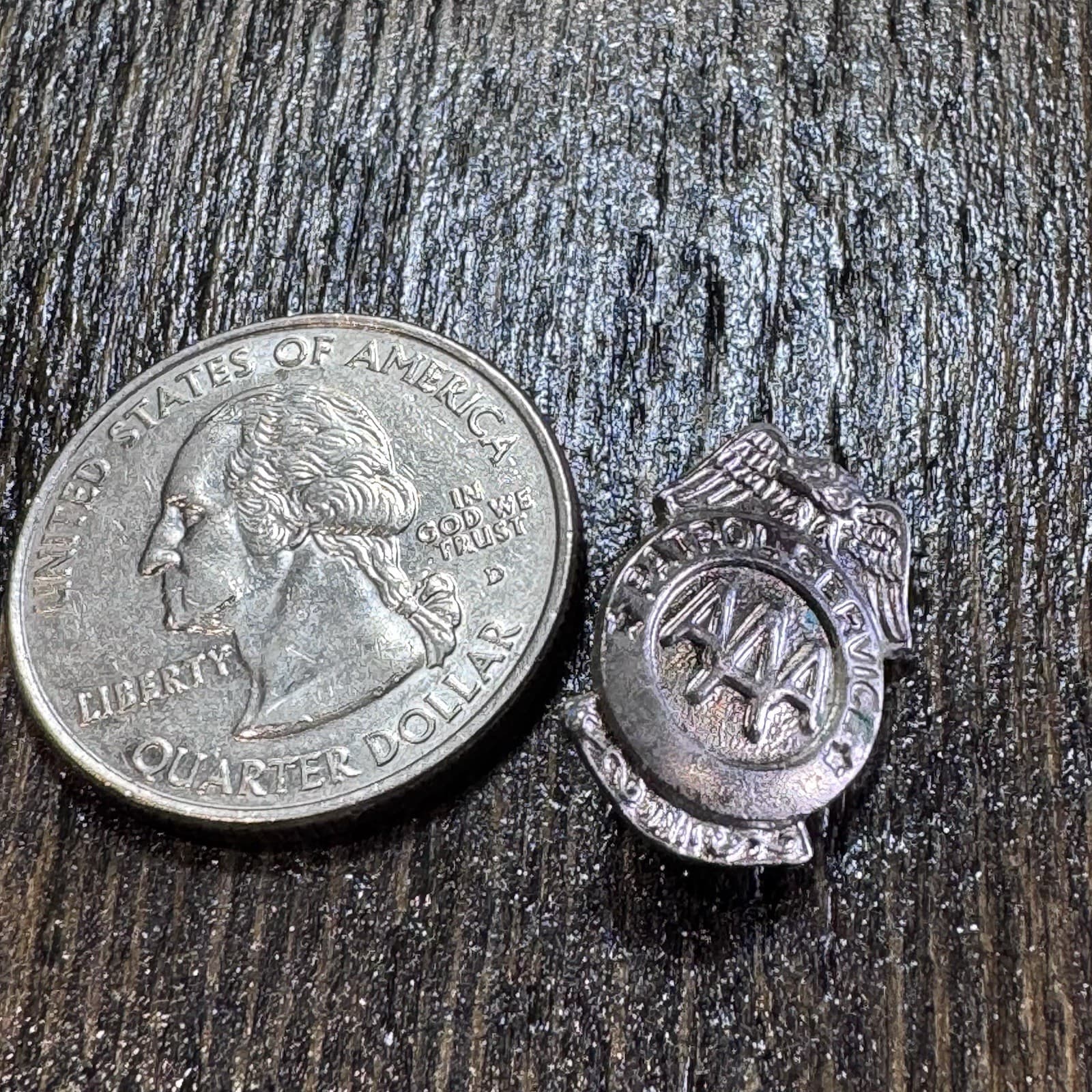 AAA School Safety Patrol Service Badge Metal Crossing Guard Pin Vintage - Thumbnail 3