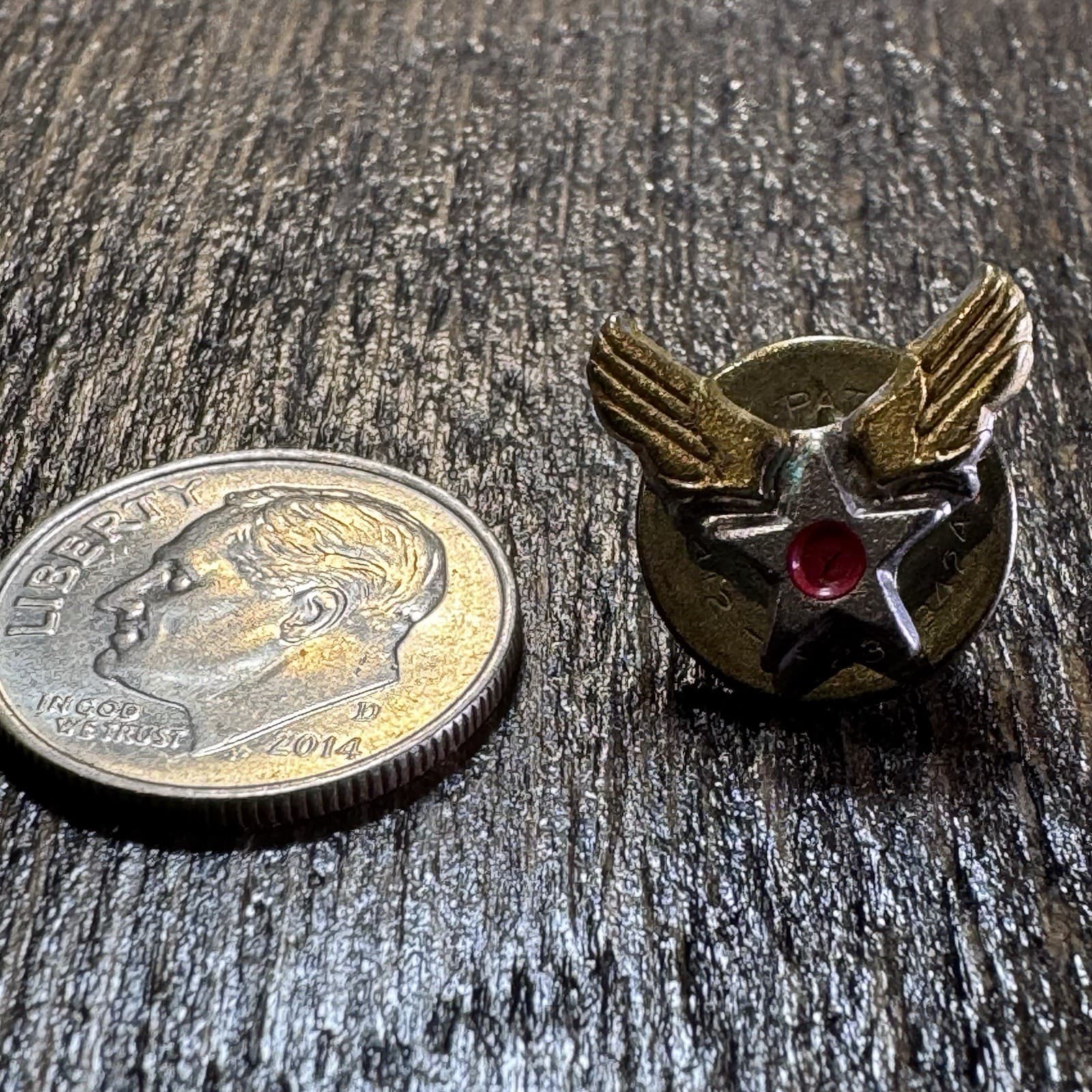 WWII military Air Depot SAAD AAF Honorable Discharge Wings Pin - Thumbnail 4