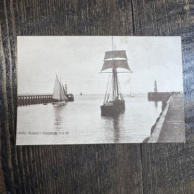VTG Postcard England J Salmon Ramsey Harbour Sailboats Light House Boat