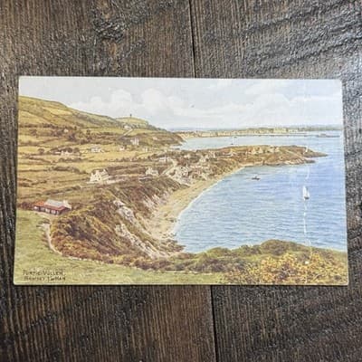 VTG Postcard England J Salmon Port E Vullen Ramsey Isle of Man Beach House Boats