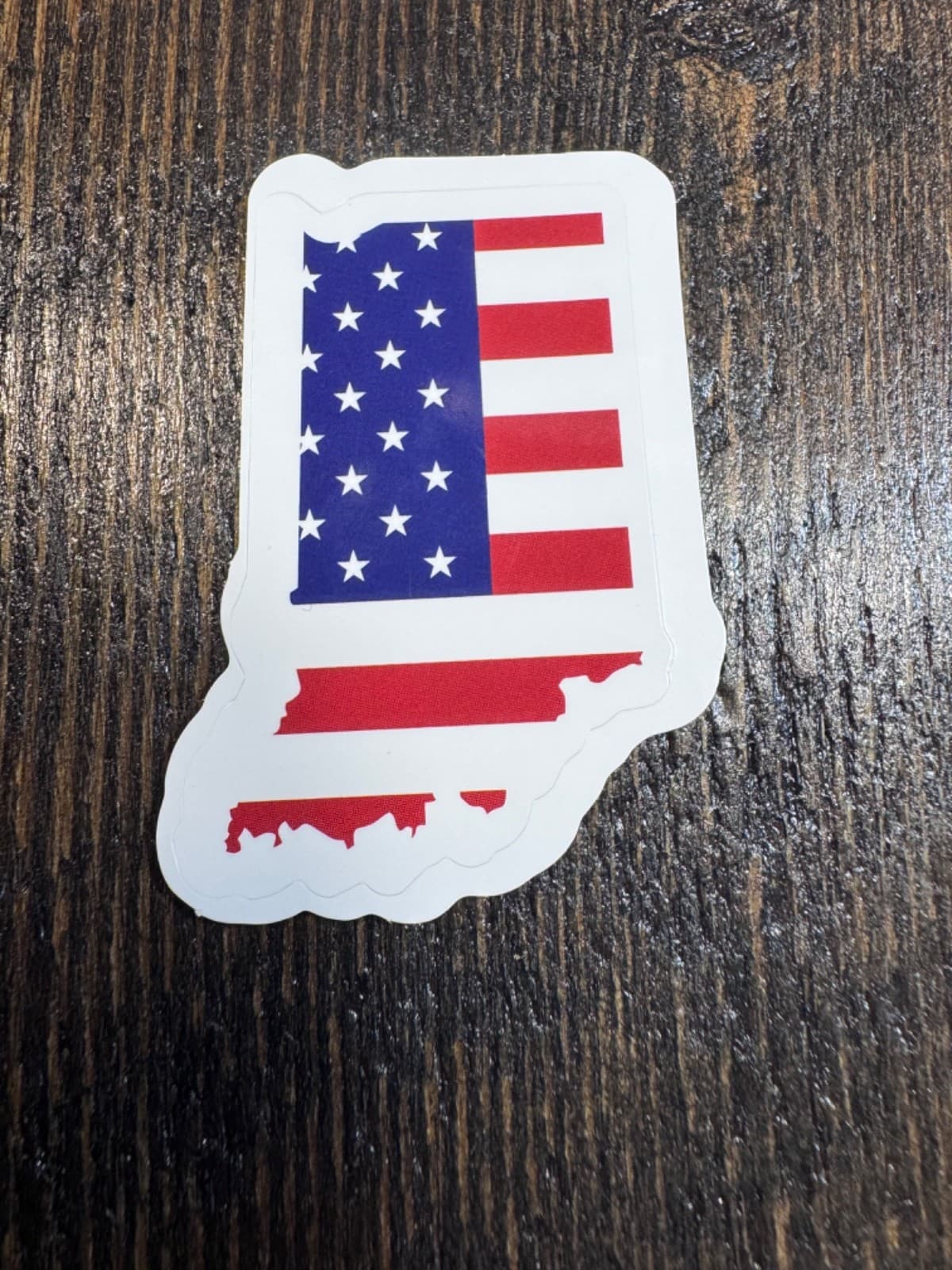 Patriotic sticker - USA FLag Indiana State - Decal 2”
