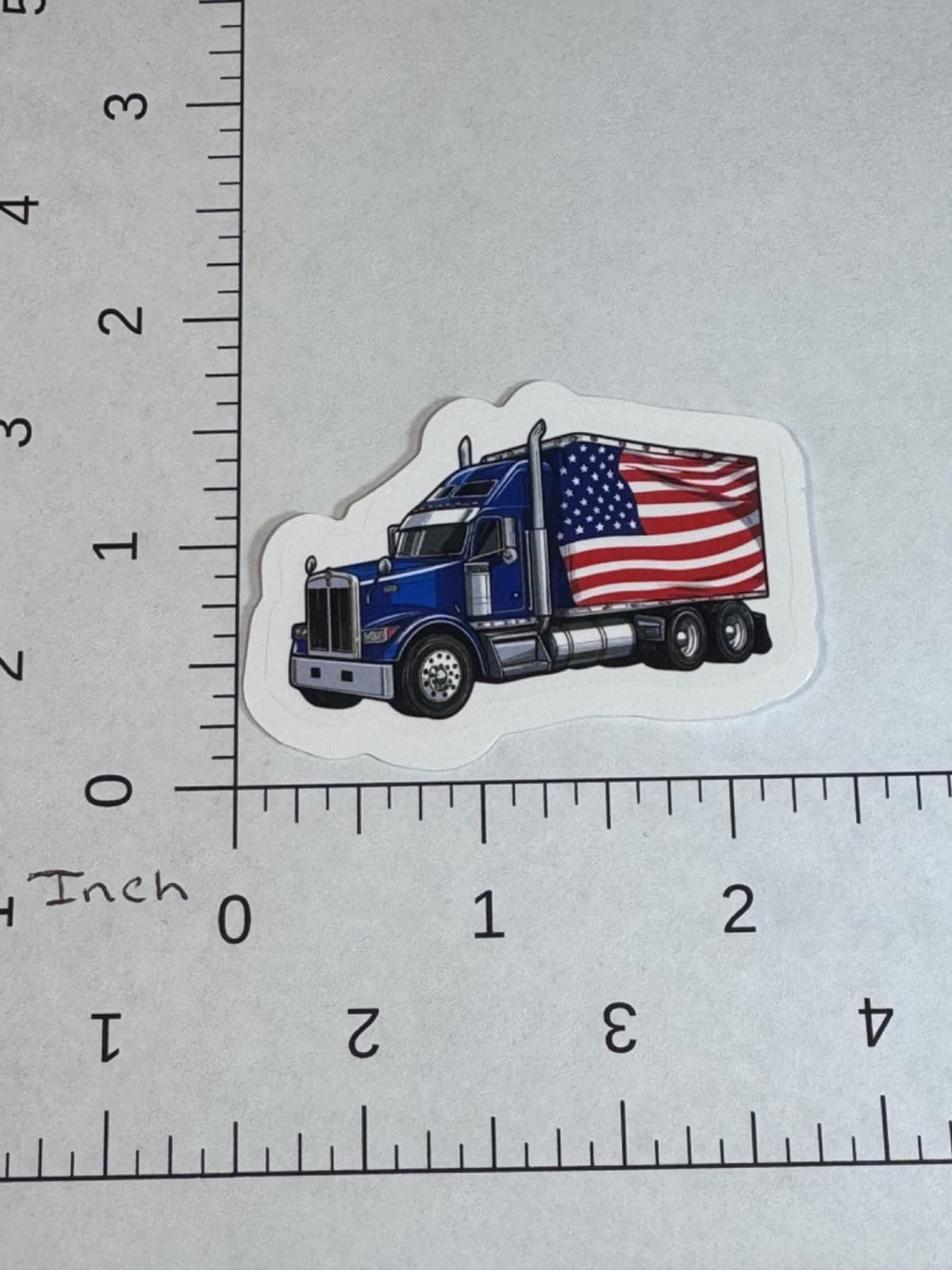 Patriotic sticker - Semi Truck - USA Flag - Decal 2” - Thumbnail 2