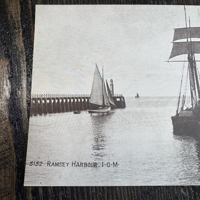 VTG Postcard England J Salmon Ramsey Harbour Sailboats Light House Boat - Thumbnail 3