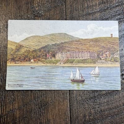 VTG Postcard England J Salmon Ballure Mount Ramsey Sailboats