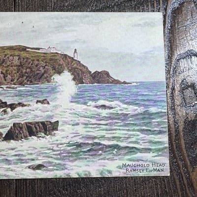 VTG Postcard England J Salmon Maughold Head Ramsey Isle of Man Beach Lighthouse - Thumbnail 4